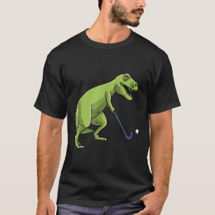 Camiseta Hóquei em Campo Dinossauro T-rex Jogador Homens Mu