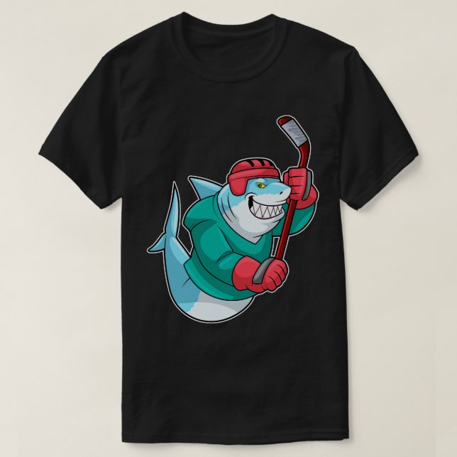 Camiseta Hóquei em gelo com capacete de hóquei em gelo (Frente do Design)