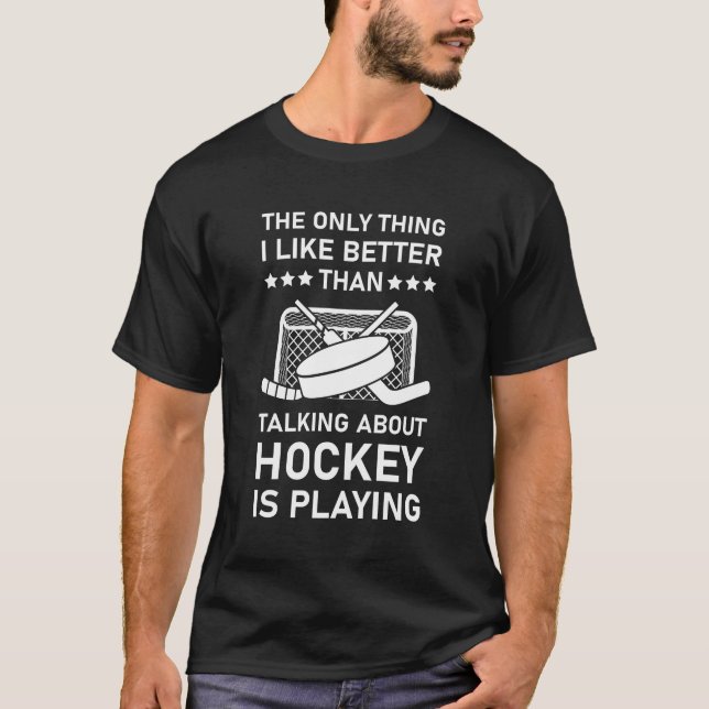 Camiseta Hóquei Engraçado para Jogadores de Hóquei no Gelo (Frente)