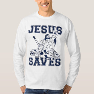Camiseta Hóquei Engraçado - Salva de Jesus - Goalie