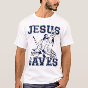Camiseta Hóquei Engraçado - Salva de Jesus - Goalie