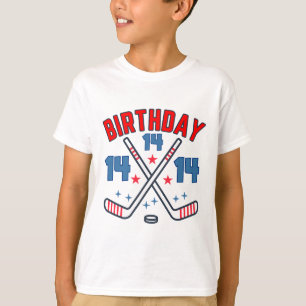 Camiseta Hóquei no Gelo Catorze Aniversariante Menino 14º F