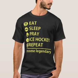 Camiseta Hóquei no Gelo - Comer Dormir Rezar Hóquei