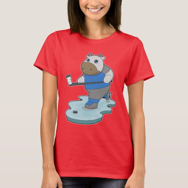 Camiseta Hóquei no gelo da vaca (Frente)