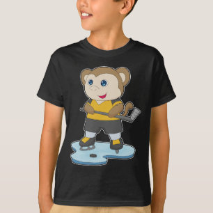 Camiseta Hóquei no gelo de macaco Stick de hóquei no gelo