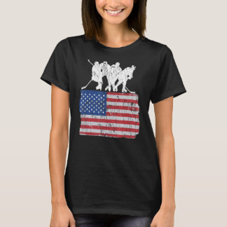 Camiseta Hóquei no gelo dos EUA bandeira de gelo goleiro de