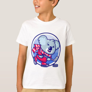 Camiseta Hóquei no Gelo Koala Infantil I Animais Engraçados