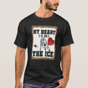Camiseta Hóquei No Gelo Meu Coração Está Na Equipe Do Jogad