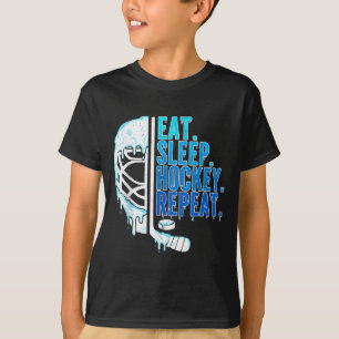 Camiseta Hóquei Sorvete Gotejamento Comer Dormir Hóquei Rep