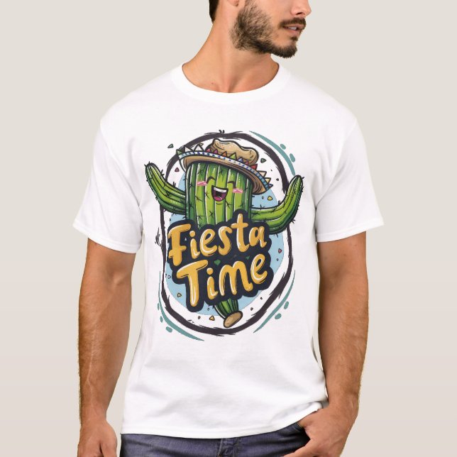 Camiseta "Hora da Festa" Cacto Dançante (Frente)