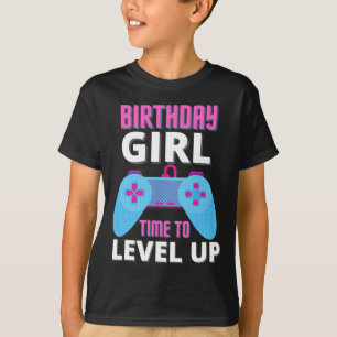 Camiseta Hora da Garota Subir de Nível Presente de Aniversá