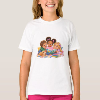 Camiseta Hora da História: Crianças Lendo Juntas