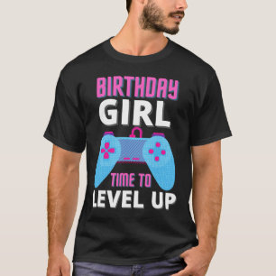 Camiseta Hora da Menina Subir de Nível Presente de Aniversá