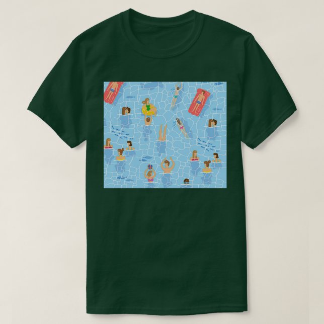 Camiseta Hora da natação (Frente do Design)