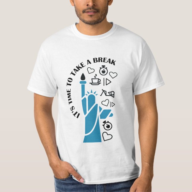 Camiseta Hora da pausa - Camisa-T masculino (Frente)