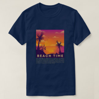 Camiseta Hora da Praia Vibes de Verão: Vintage Pôr do Sol T