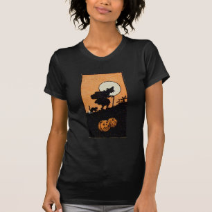 Camiseta Hora das Bruxas (Cartão Vintage de Halloween)