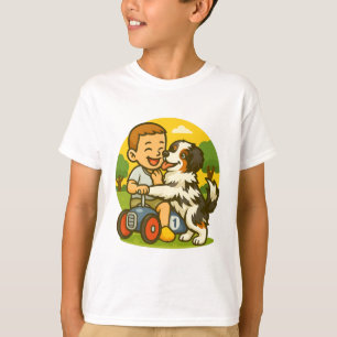 Camiseta Hora de diversão de cachorrinho fofo e criança