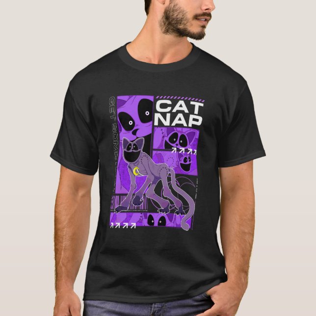 Camiseta Hora de Jogo da Papoula Gato Dorme Descansar Múlti (Frente)