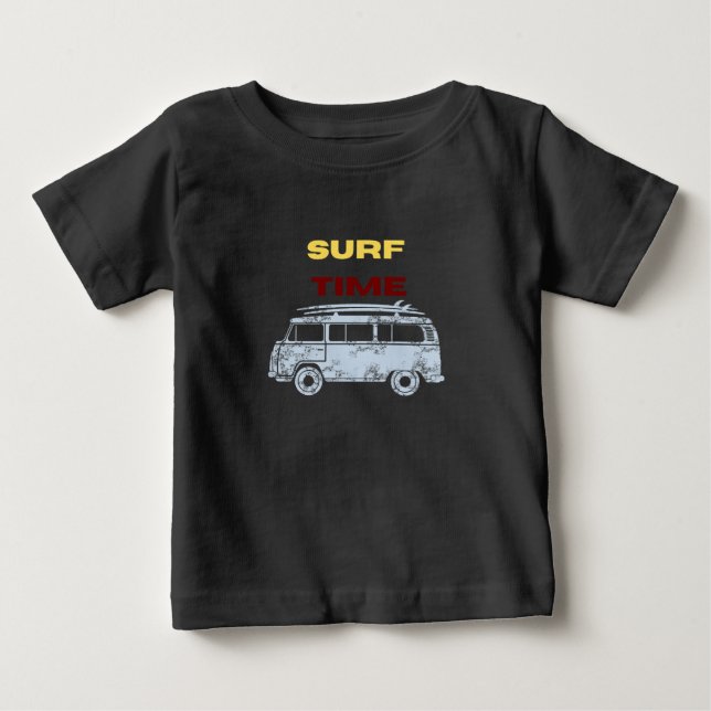 Camiseta Hora de Surfe de Verão Bebê Menino  (Frente)