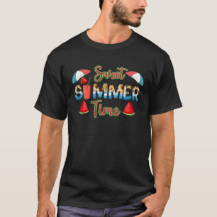 Camiseta Hora de Verão Doce Fatia Colorida de Melancia