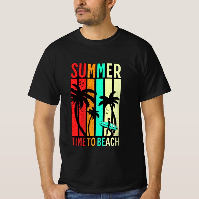 Camiseta hora de verão para a praia (Frente)