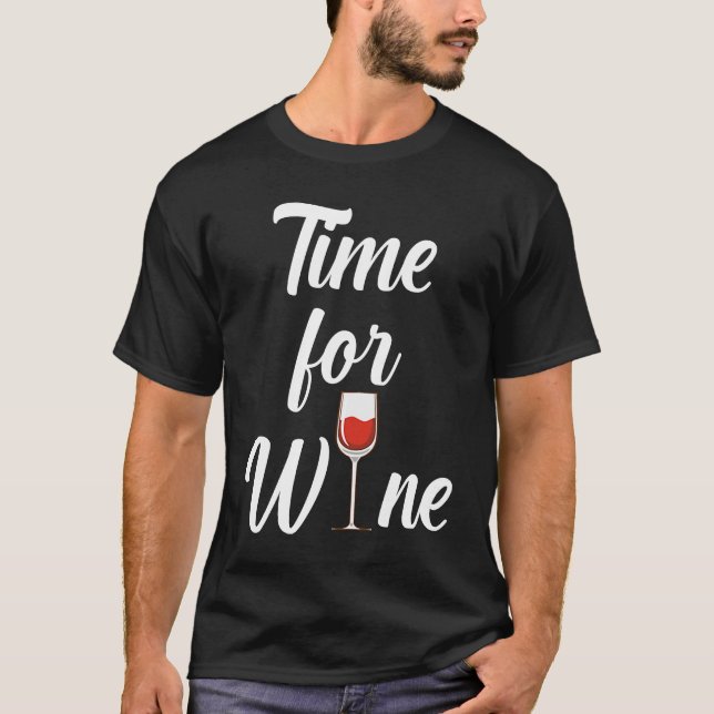 Camiseta Hora de Vinho Dizer Vinho Vermelho e Vidro Id (Frente)