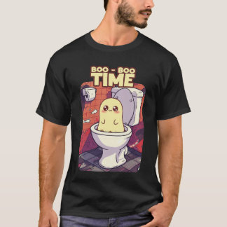 Camiseta Hora do Boo-Boo - Design do Toilet Fantasma Engraç