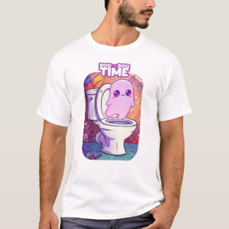 Camiseta Hora do Boo-Boo - Design do Toilet Fantasma Engraç