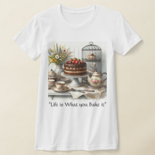 Camiseta Hora do Chá com Bolo de Chocolate        