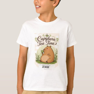 Camiseta Hora do Chá do Capivara | Capivara Fofa Bebendo Ch