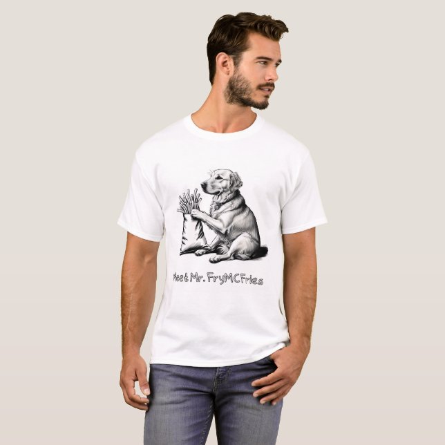 Camiseta Hora do lanche - Cachorro com Impressão de arte fr (Frente Completa)