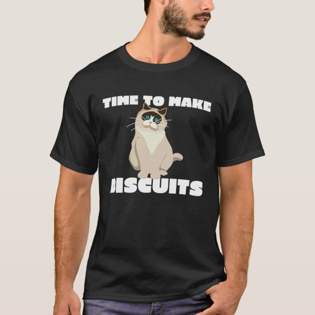 Camiseta Hora do Pai de Gato Fazer Biscoitos (Frente)