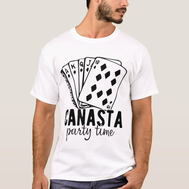 Camiseta Hora do partido Canasta | Jogador engraçado canast (Frente)