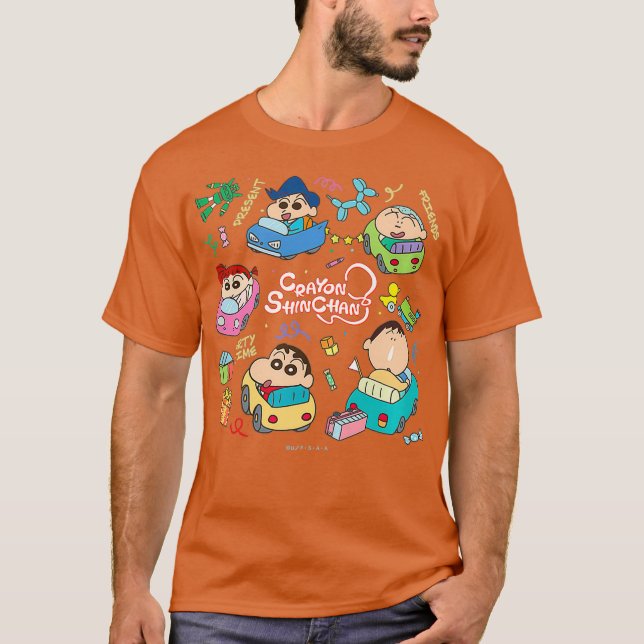 Camiseta Hora do Partido Crayon Shin-chan Kasukabe boeitai (Frente)