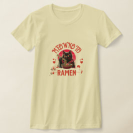 Camiseta Hora do Ramen, Meow! – Gato Preto Fofo
