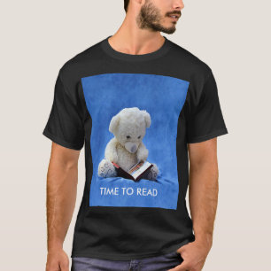 Camiseta Hora do Urso de Teddy para Ler o Animal Azul, ZKOA