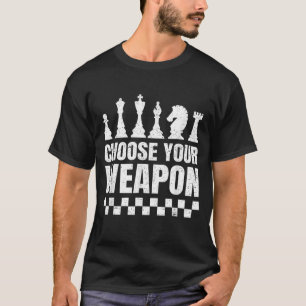 Camiseta Hora do Xadrez Escolha Suas Peças de Xadrez de Arm