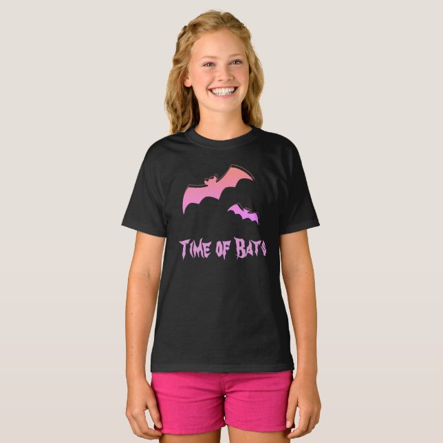 Camiseta Hora dos Morcegos - Pop de Abstrato, rosa e roxo (Frente Completa)