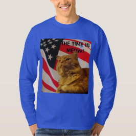 Camiseta Hora é Meow Pumpkin para Presidente Flag