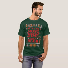 Camiseta Hora maravilhosa de uma cerveja de Natal, Feriado