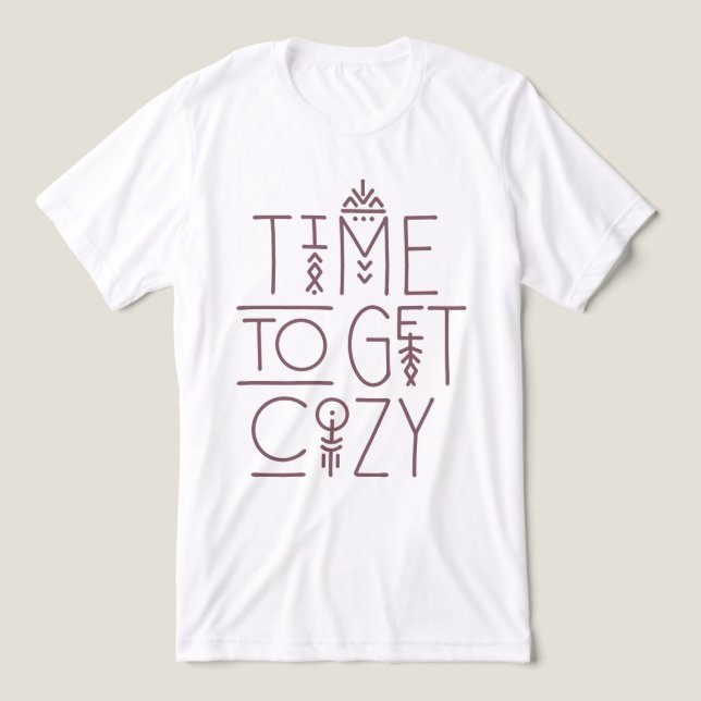 Camiseta Hora moderna de pegar o Design Cozy (Design frontal)