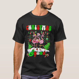 Camiseta Horário de Natal Amor Família Flamingo Xmas Luzes 