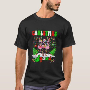 Camiseta Horário de Natal Amor Família Flamingo Xmas Luzes 