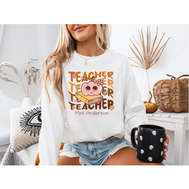Camiseta Horário de Pumpkin & Book - Queda Personalizada de (Criador carregado)