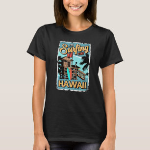 Camiseta Horário de surfe Hawaii Beach Sea Tropical Surfin