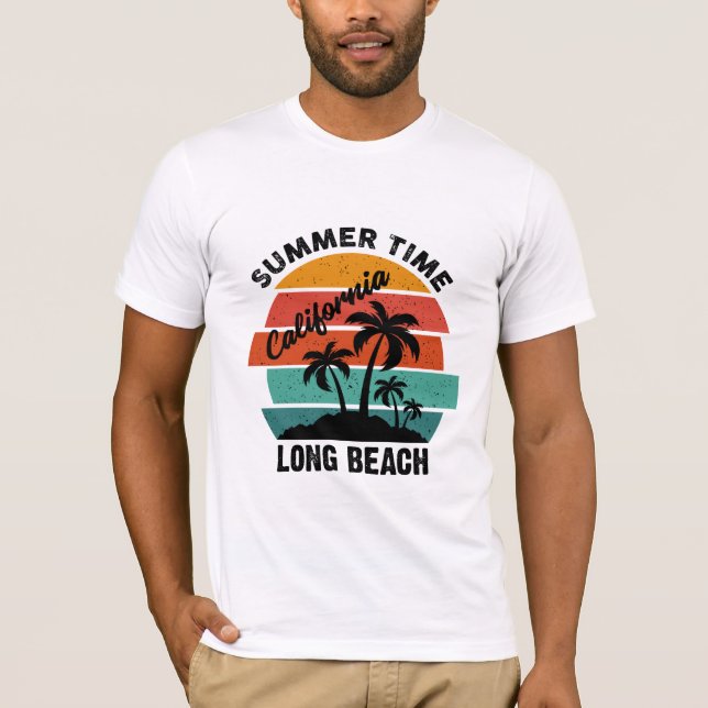 Camiseta Horário de Verão, California Long Beach (Frente)