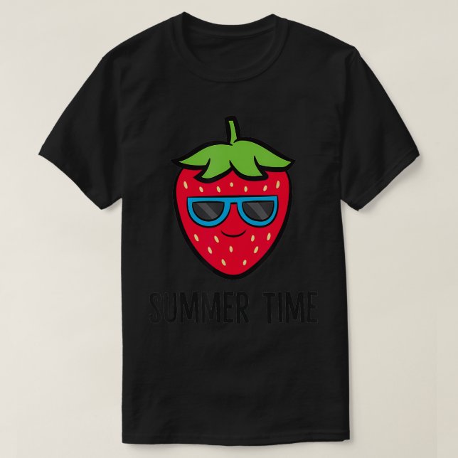 Camiseta Horário de Verão de Fruta de Morango (Frente do Design)