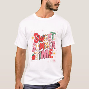 Camiseta Horário de verão doce Coquette Strawberry Retro Be
