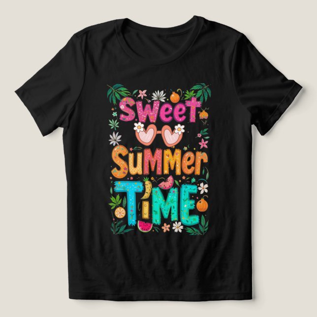 Camiseta Horário de verão doce - Gráfico das citações tropi (Design frontal)